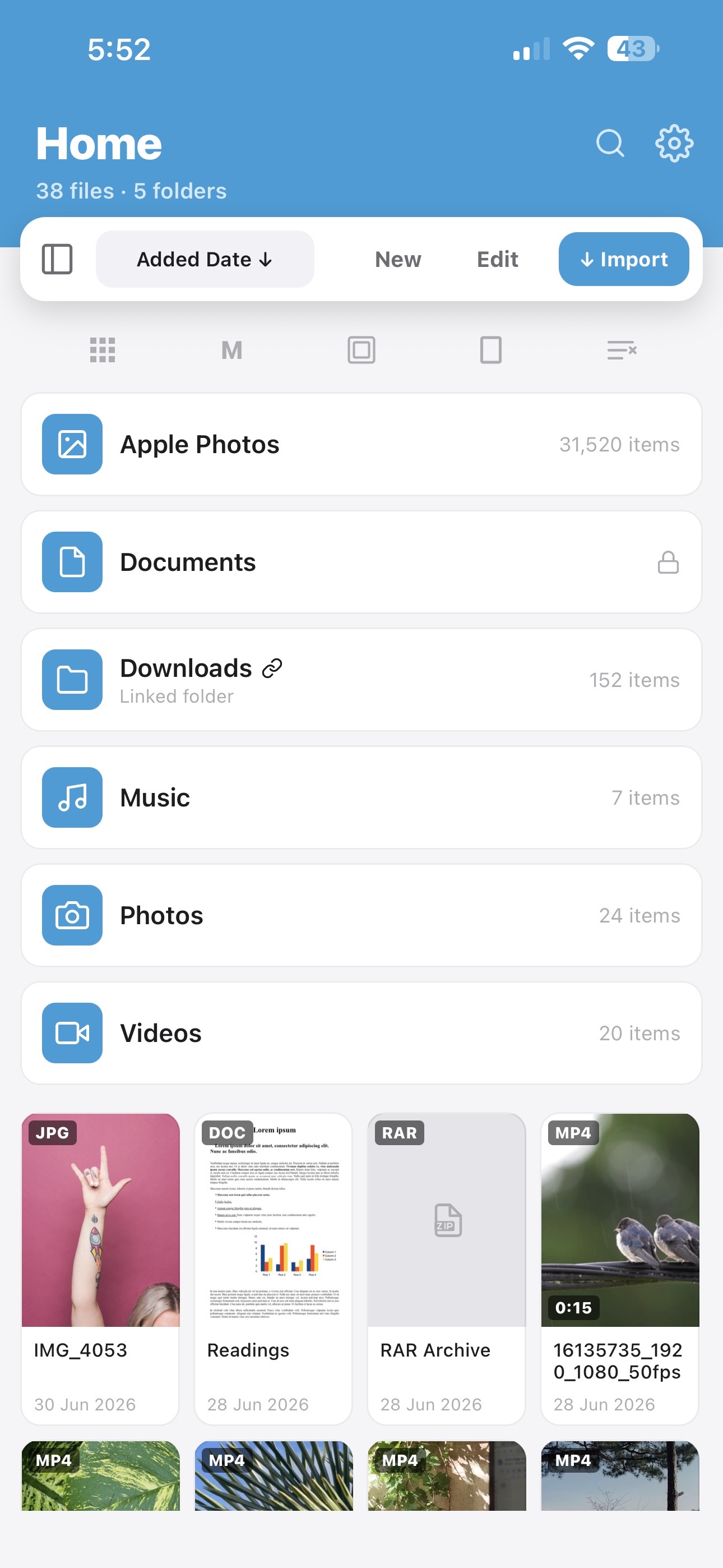Falcon File Manager on iPhone