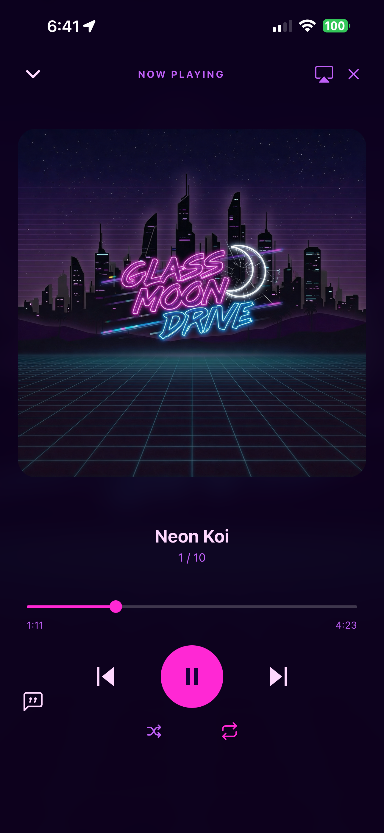 Music player with album art